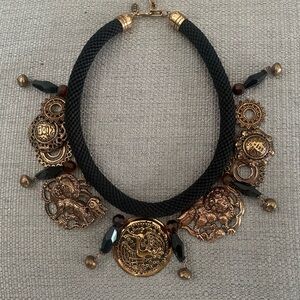 Amy Khan Russel Year of the Dragon Vintage Bronze Charm Necklace